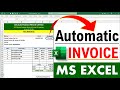 Fully Automatic Invoice In Excel Create Invoice Bill In Excel Microsoft Excel