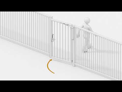 Dia 6 - Venus S gemotoriseerde poortsluiter met schuifarm voor draaipoorten voor voetgangers (video)