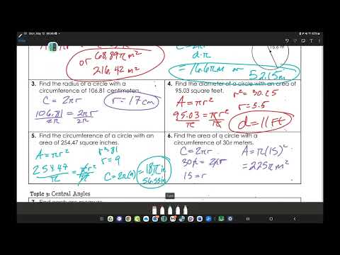 Unit 10 Test Circles