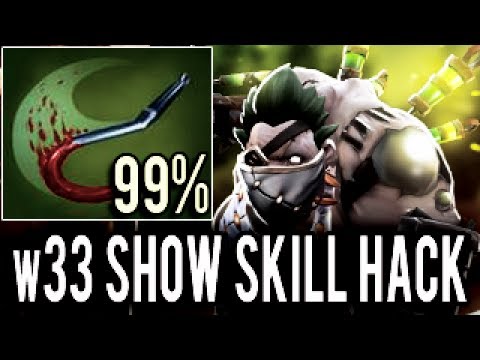 w33 Pudge Show Skill Hack Hook Master Dota 2 Gameplay