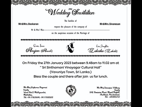 Anosh & Lakshi Wedding (27.01.2023)