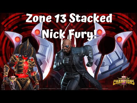 Clean Stacked Nick Fury Fight Zone 13! Morningstar! Intercepts! - Marvel Contest of Champions