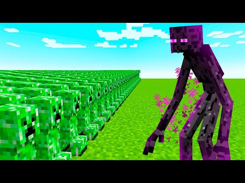 Epic Minecraft Battle: 1000 Creepers vs Mutant Enderman!