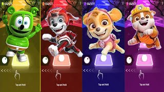 GummyBear 🆚 Skye 🆚 Ryder 🆚 Chase - Tileshop EDM Rush Gameplay 🎯 🙂