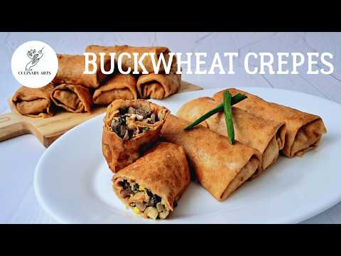 Baked Buckwheat Crepes with Mushrooms and Eggs