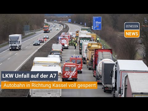FULDA: Mehrere Lastwagen KOLLIDIEREN auf der A 7