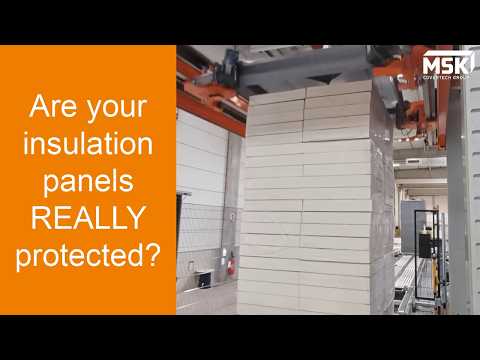 Stretch hooder machine with anti-condensation film for insulation pallets