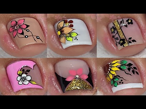 MODELOS DE UÑAS  HERMOSAS PARA DECORAR TUS PIES 🦶🏼 🦶🏼 💅😍🌺