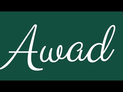 Learn how to Sign the Name Awad Stylishly in Cursive Writing
