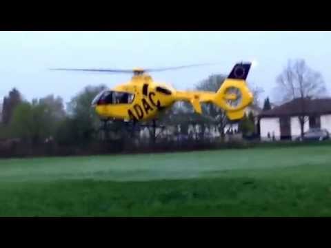 Abflug eines Rettungshubschraubers - Bewusstlose Person - Großaitingen, Augsburg