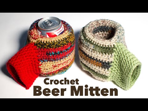 How to Crochet a Beer Mitten, Drink Cozy, Easy Tutorial