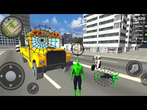 Rope Hero Spider Flying Superhero Ninja Gangster Crime City | Android GamePlay