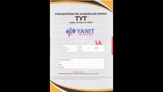 YANIT YAYINLARI 1 NOLU TÜRKİYE GENELİ TYT DENEME SINAVI SORUM ÇÖZÜMLERİ 17.10.20