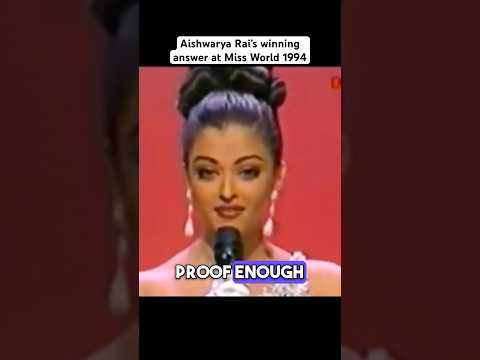 Aishwarya Rai’s winning answer at Miss World 1994. #aishwaryaraibachachan