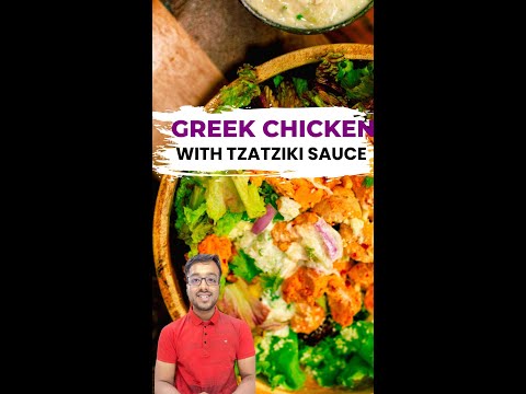BEST Greek Chicken Recipe with Tzatziki Sauce | Healthy Greek Chicken Salad Bowl | 50gms Protein