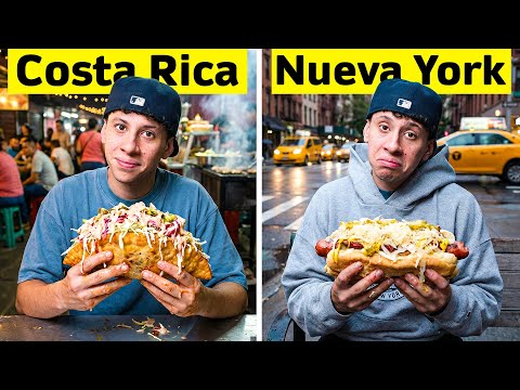 Comida Callejera de Costa Rica vs Nueva York | ¿Cuál es mejor? 🇨🇷🇺🇸
