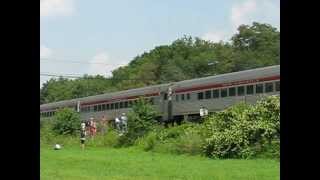 preview picture of video 'NKP 765 charging through Seward PA westbound to Conway from Harrisburg 08/20/2012'