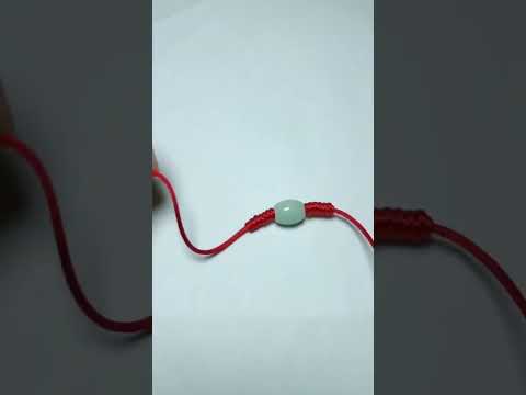 一颗翡翠珠子编织手绳
