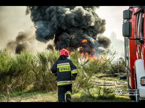 Pożar nieużytków koło Cieśli