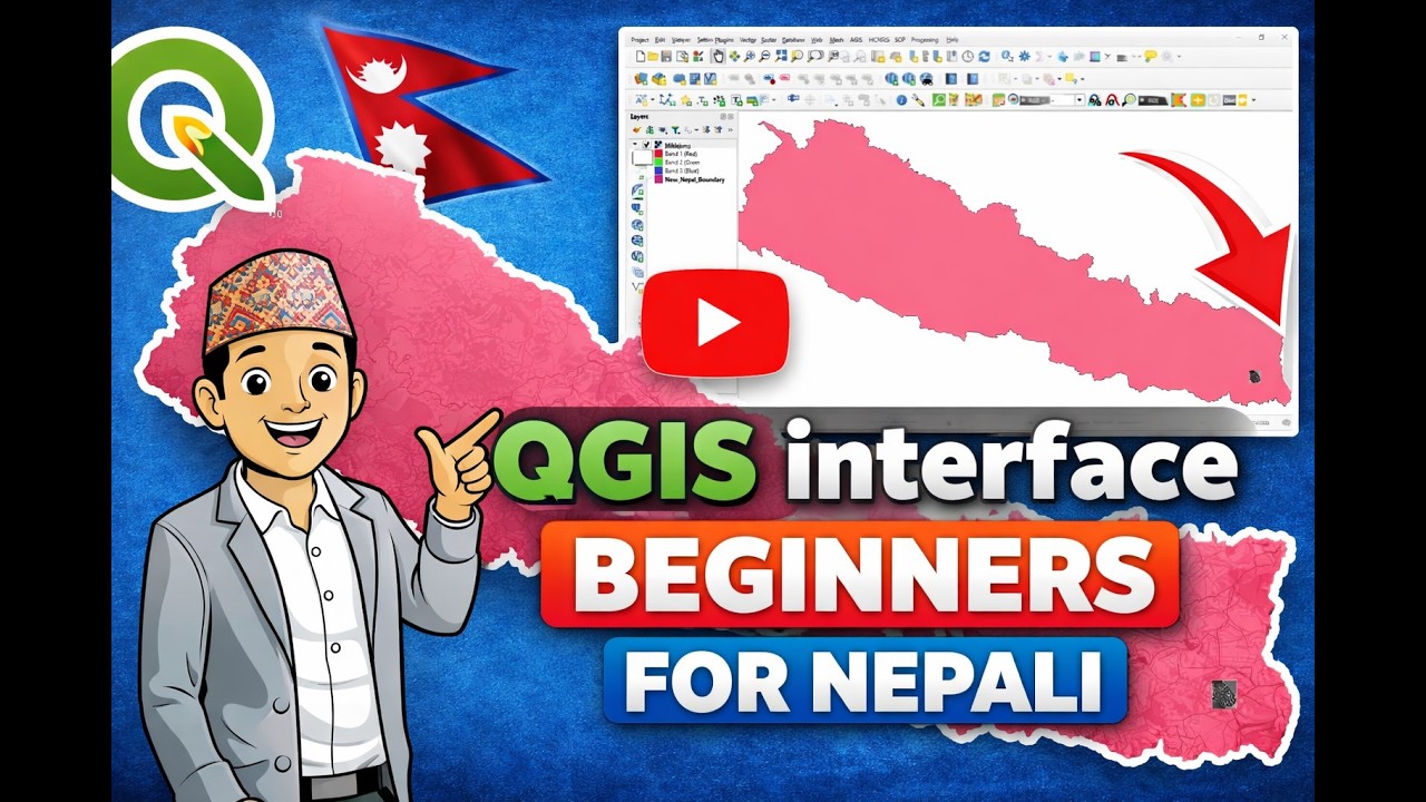 QGIS Tutorial 02: Interface Beginner Guide 😱 | Nepali मा Full Introduction QGIS