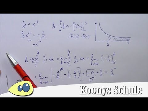 Fläche von 3 bis ∞ unter 1/x² bestimmen, uneigentliches Integral, bis zur Unendlichkeit