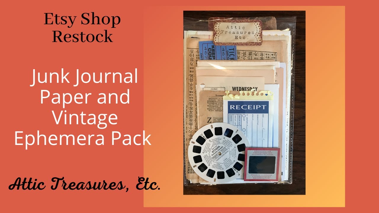 Vintage Ephemera Pack in My Etsy Shop