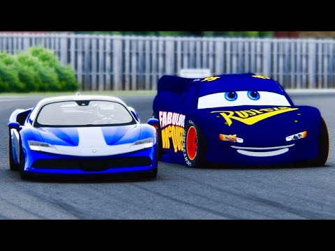 Lighting McQueen Fabulous vs Ferrari SF90 Assetto Fiorano - Top  Gear Track