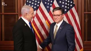 ראש הממשלה בנימין נתניהו נפגש  עם יו״ר בית הנבחרים מייק ג׳ונסון (עדכוני משרד ראש הממשלה) - התמונה מוצגת ישירות מתוך אתר האינטרנט יוטיוב. זכויות היוצרים בתמונה שייכות ליוצרה. קישור קרדיט למקור התוכן נמצא בתוך דף הסרטון