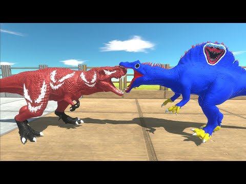 HUGGY WUGGY SPINOSAURUS DEATH FALL - Animal Revolt Battle Simulator