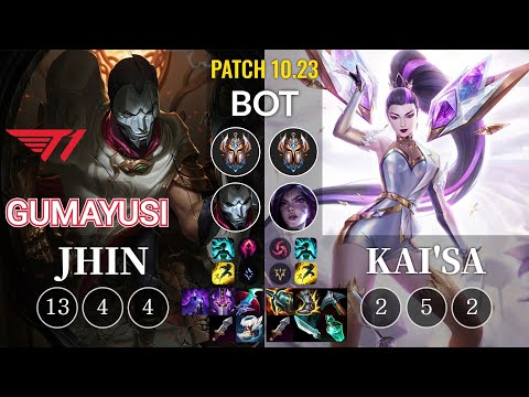 T1 Gumayusi Jhin vs Kai'Sa Bot - KR Patch 10.23