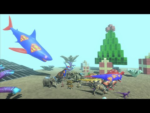 Escape from SUPERMAN GREAT WHITE SHARK - Escape from Monster - Animal Revolt Battle Simulator