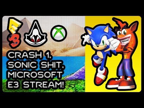 Crash Bandicoot 1 Blind Playthrough, Sonic Shit, Microsoft E3 Stream 2017! #ACOriginBoyz #BandiBoyz