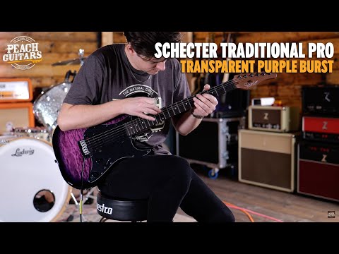 Schecter Traditional Pro - Ebony - Trans Purple Burst image 10