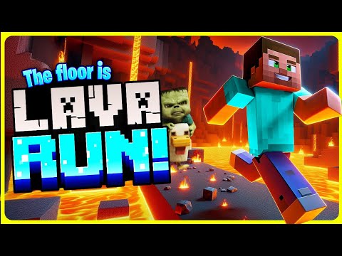 Minecraft Run 🔥 The Floor is Lava 🔥 Brain Break Chase for Kids 🔥 Into the Nether ⚡️ Jump Challenge