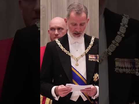Intervención de S. M el rey en la cena de Gala. #kingfelipe #infantasofia #princessleonor#notherland