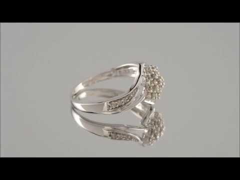 9ct White Gold 1/3ct Diamond Twist Cluster Ring - D7221