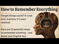 How To Remember Everything Boost Your Memory Graded Reader Improve Your English ️
