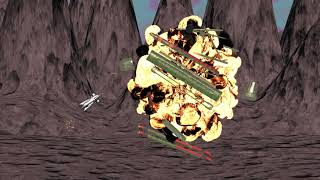 Big Explosion of War Rocket Ajax based on 1980s Flash Gordon movie