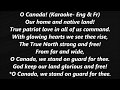 O CANADA KARAOKE Low Key Instrumental Backing Tracks NATIONAL ANTHEM French English Lyrics Words