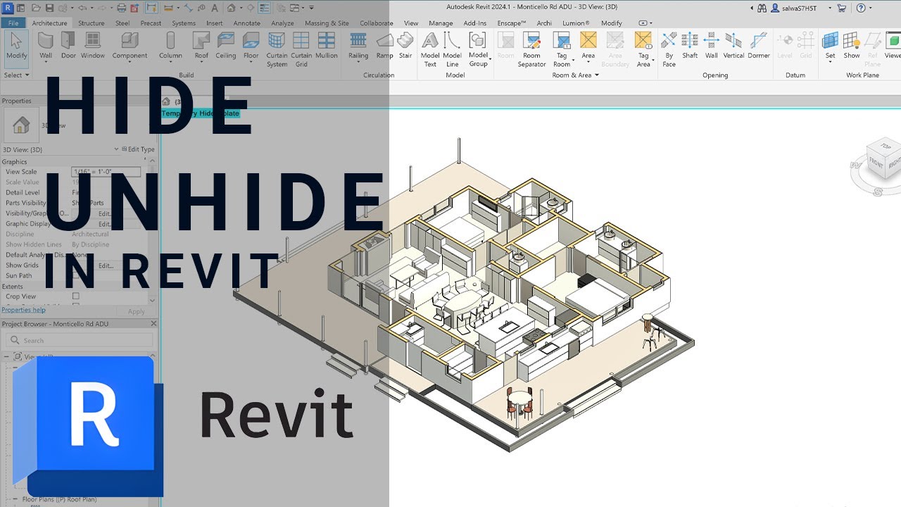 Temporary Hide and Unhide in Revit | 2025 | tutorial