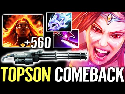 🔥 TOPSON Lina MID 25000 GOLD Comeback — Max Speed Machine Gun +500AS Intensive Game Dota 2 Pro
