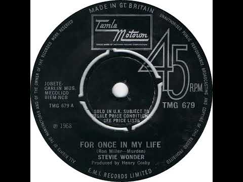 UK New Entry 1968 (260) Stevie Wonder - For Once In My Life