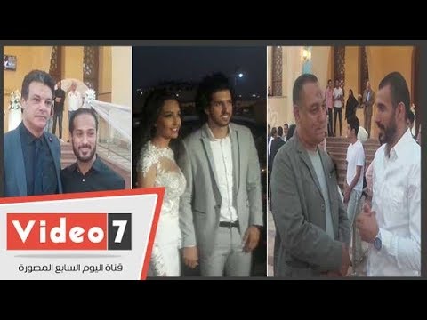 عمرو بركات لاعب الأهلى وعروسته كريمة إيهاب جلال قبل عقد قرانهما