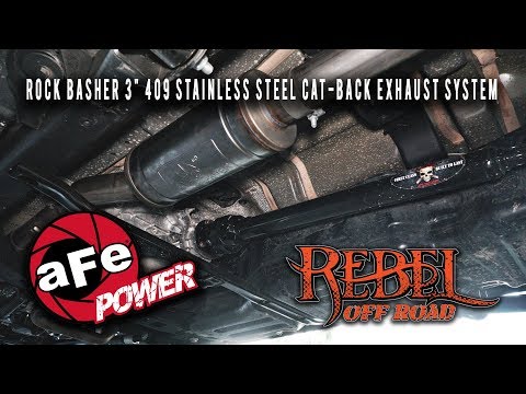 aFe Power 2018 Jeep Wrangler JL ROCK BASHER 3" 409 Stainless Steel Cat-Back Exhaust System