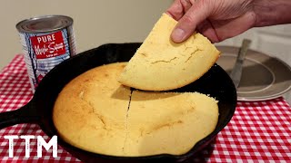 How to Bake Cornbread in a Cast Iron Skillet~Easy Cooking