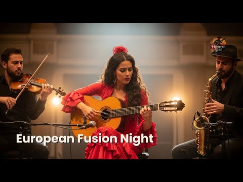 Flamenco Fusion Trio Live – Warm European Night Café Ambience 24/7