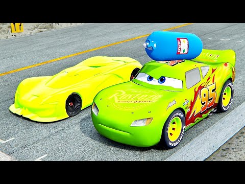 Lightning McQueen NOS Edition vs SRT Tomahawk Green Edition - Drag Race