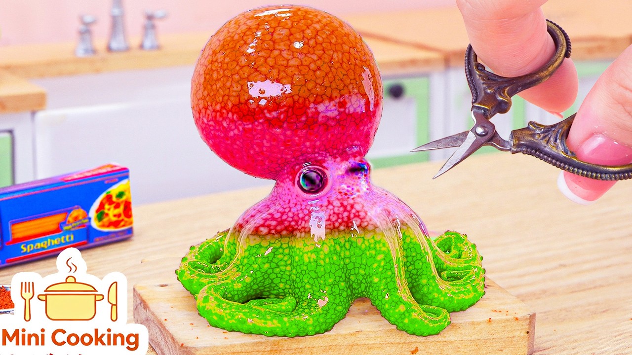 PERFECT!!! Fresh Grilled Octopus Salad 🐙🥗🔥 | ASMR Cooking Mini Food