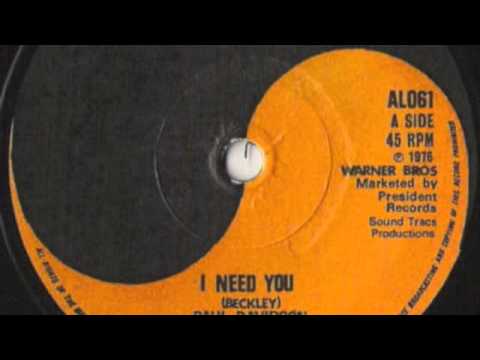 Paul Davidson - I need you