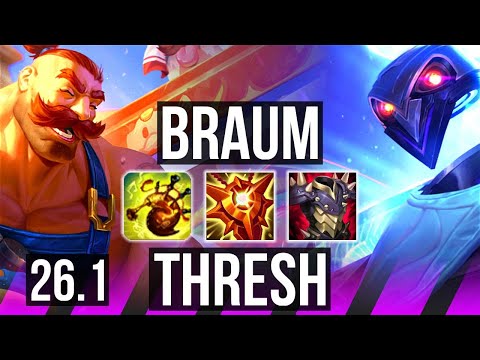 BRAUM & Lucian vs THRESH & Sivir (SUP) | KR Master | 26.1